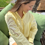 Palmtree Blouse Yellow White