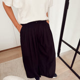 Wide black plisse pantalon k02825