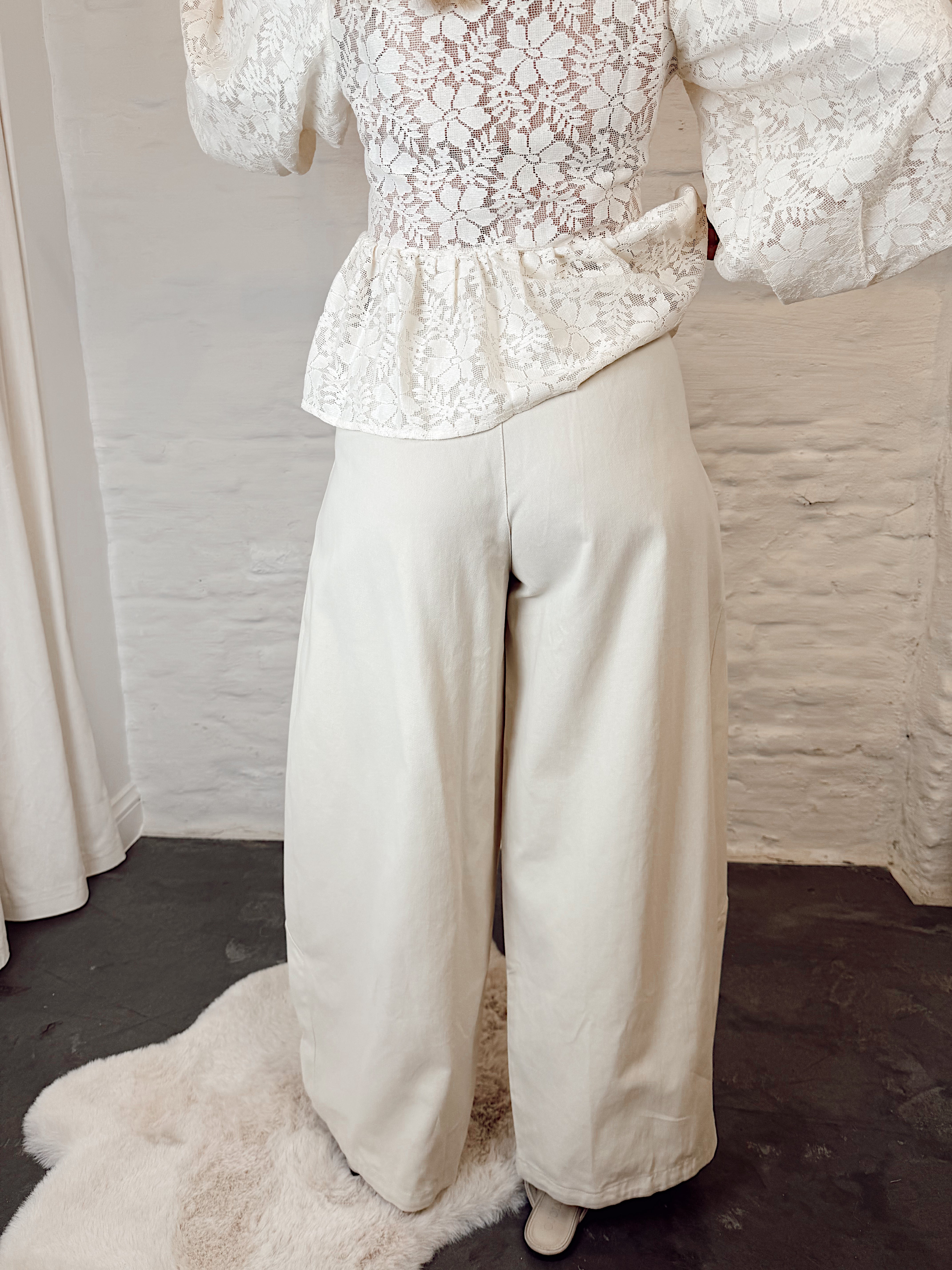 Barrel pantalon CREME 25016-1