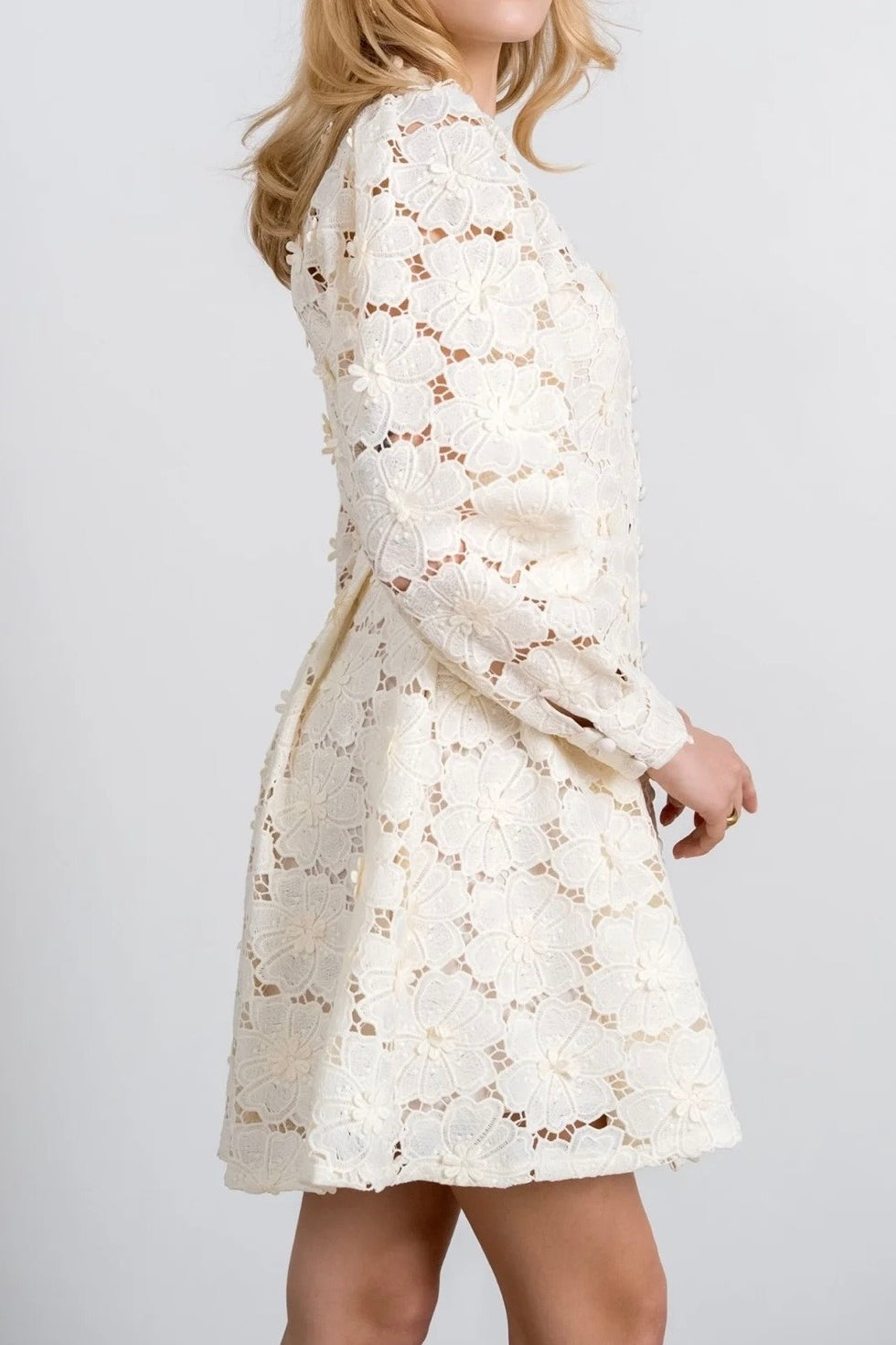 Floral lace dress BEIGE 60442L