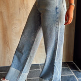 Glitter Jeans Met Omslag