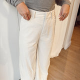 Velours ecru pantalon