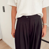 Wide black plisse pantalon k02825