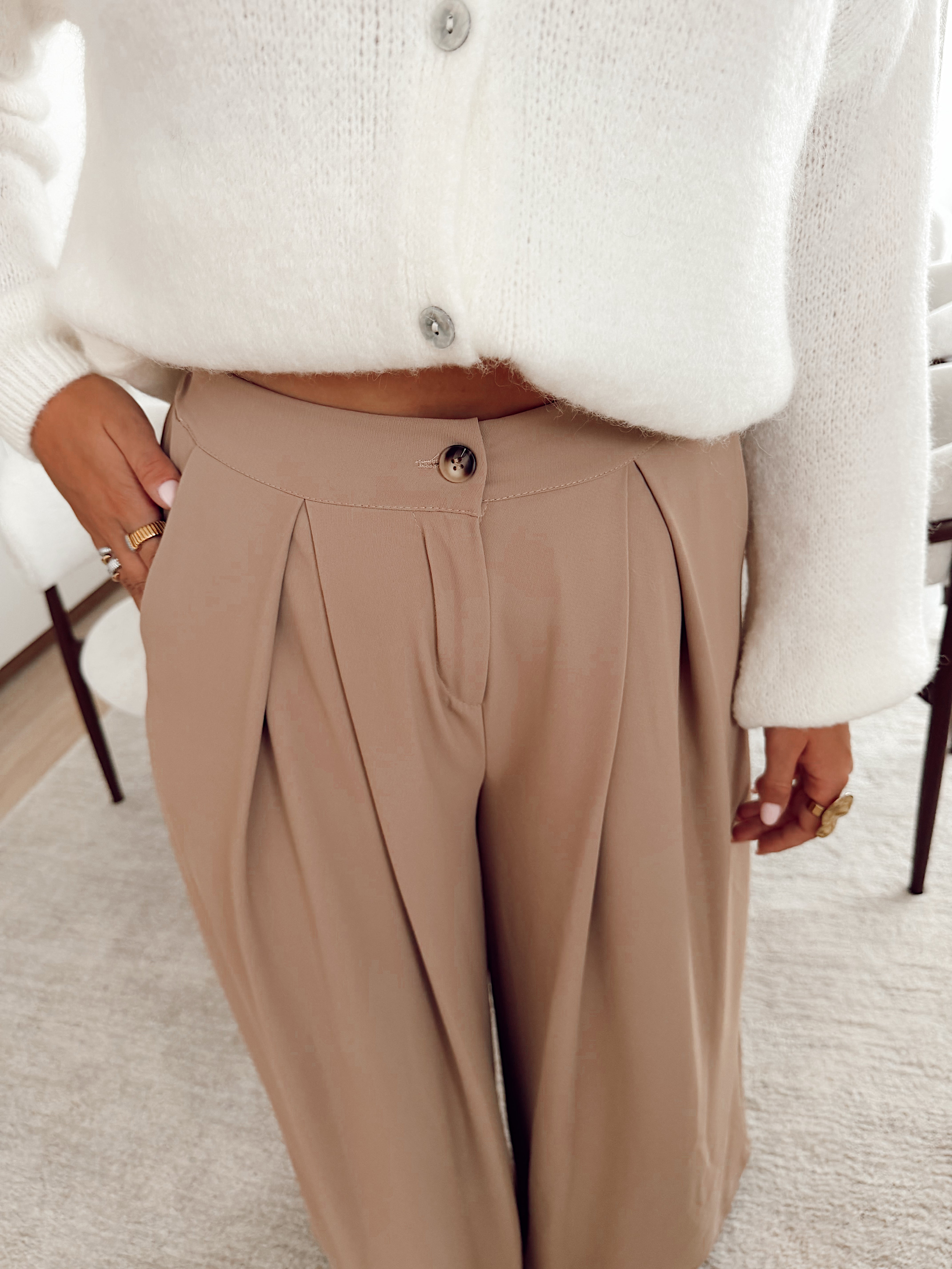 Wide beige pantalon JW - Agata B606