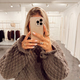 Mostoles oversized knit brown b606