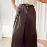 Brown wide pantalon with belt