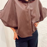 Chatelet blouse leather aubergine b602
