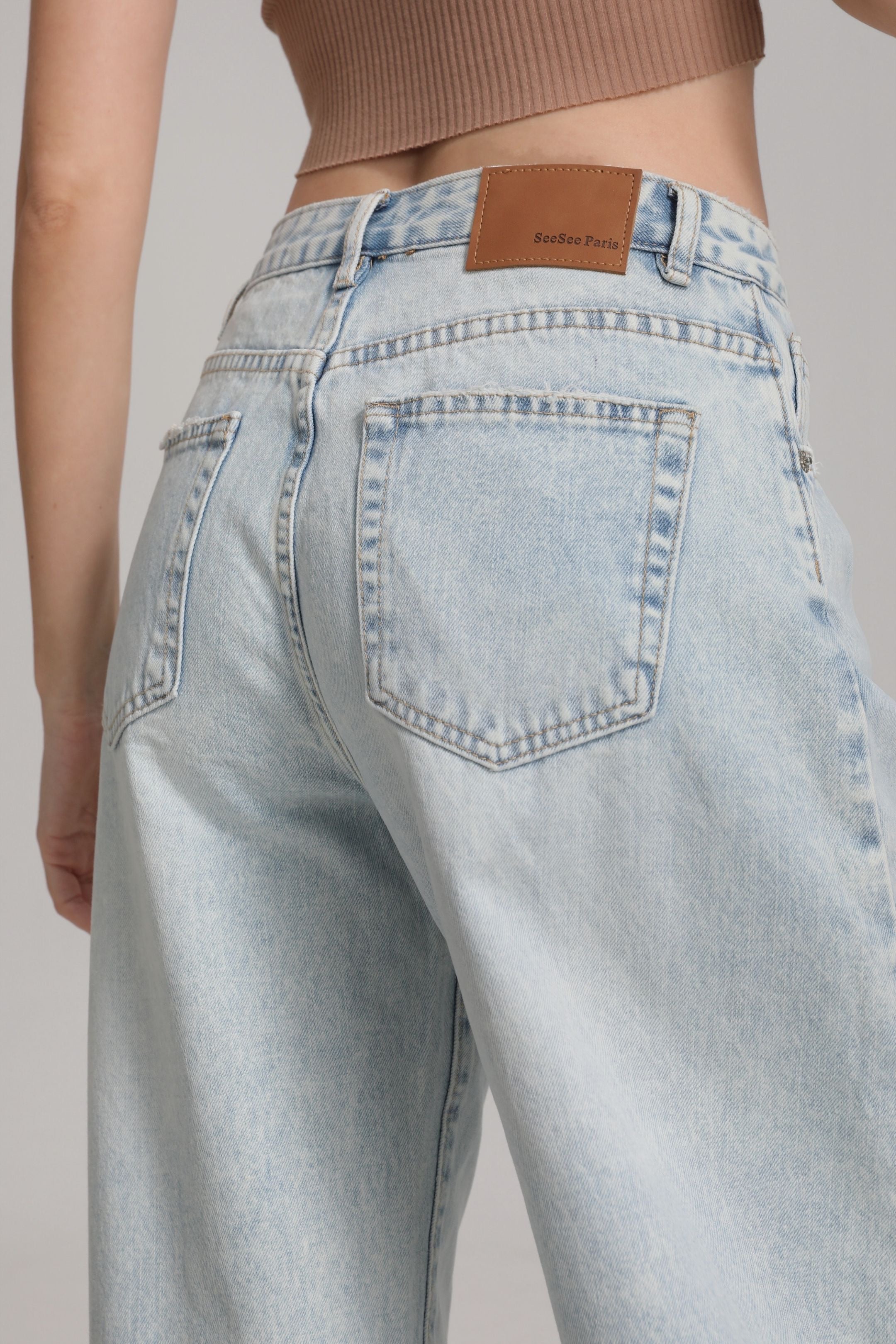 Light blue balloon jeans A5180