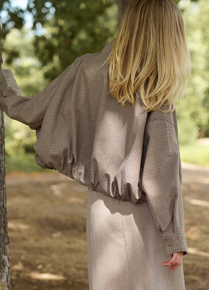 Bomber jacket with squares FM269-03
