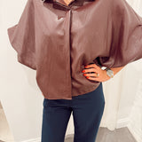 Chatelet blouse leather aubergine b602