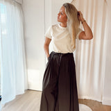 Brown wide pantalon with belt