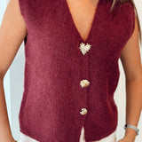 Golden Button Debardeur Bordeaux