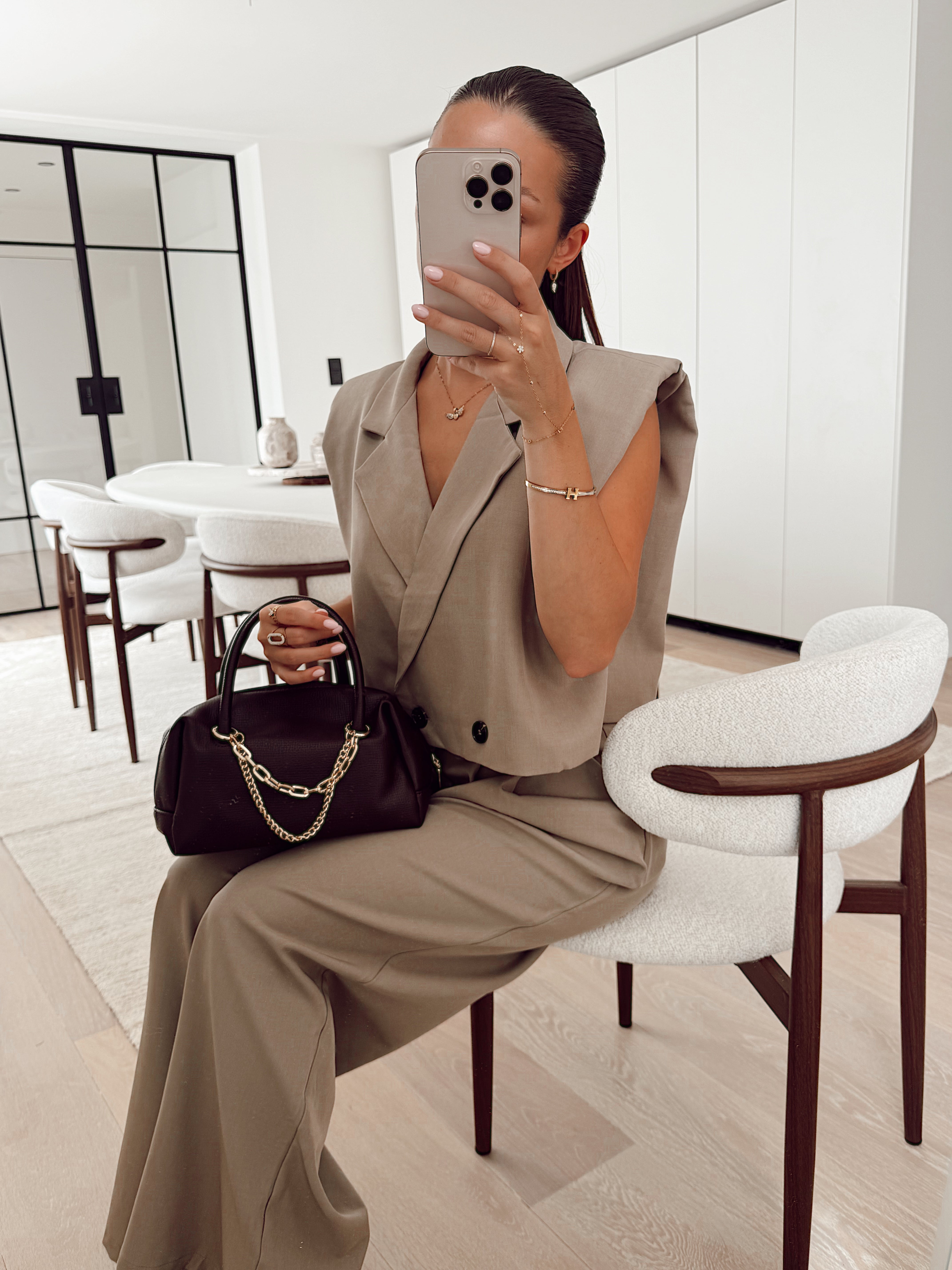 Marron chain bag