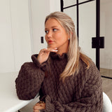 Mostoles oversized knit brown b606