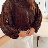 Omega blouse brown b603