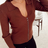 Button tee Brown - Florinda B609