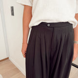 Wide black plisse pantalon k02825