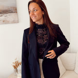 Magnolia lace top navy b610