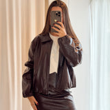 Burgundy leather jacket