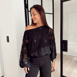 Omega blouse black b603