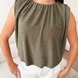 New corinto glitter top olive green b610