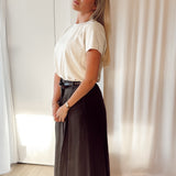 Brown wide pantalon with belt