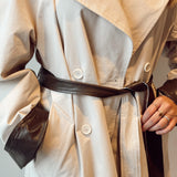 Trenchcoat with leather detail