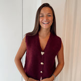 Golden Button Debardeur Bordeaux