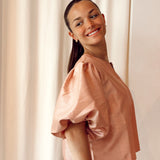 Oud Roze Balloon Blouse