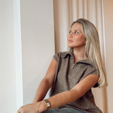 Taupe debardeur with zipper