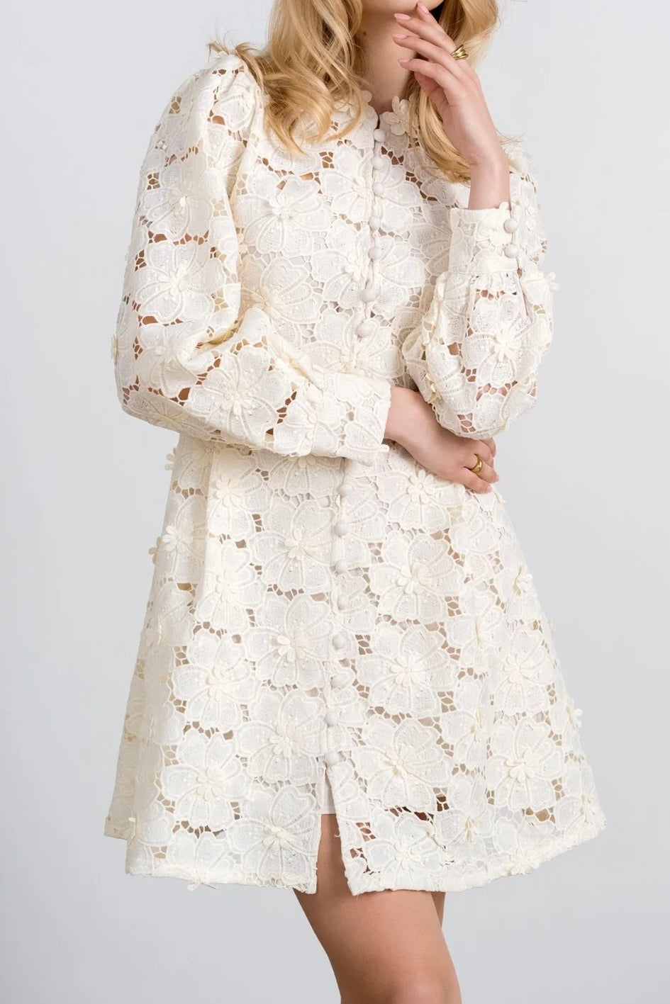 Floral lace dress BEIGE 60442L