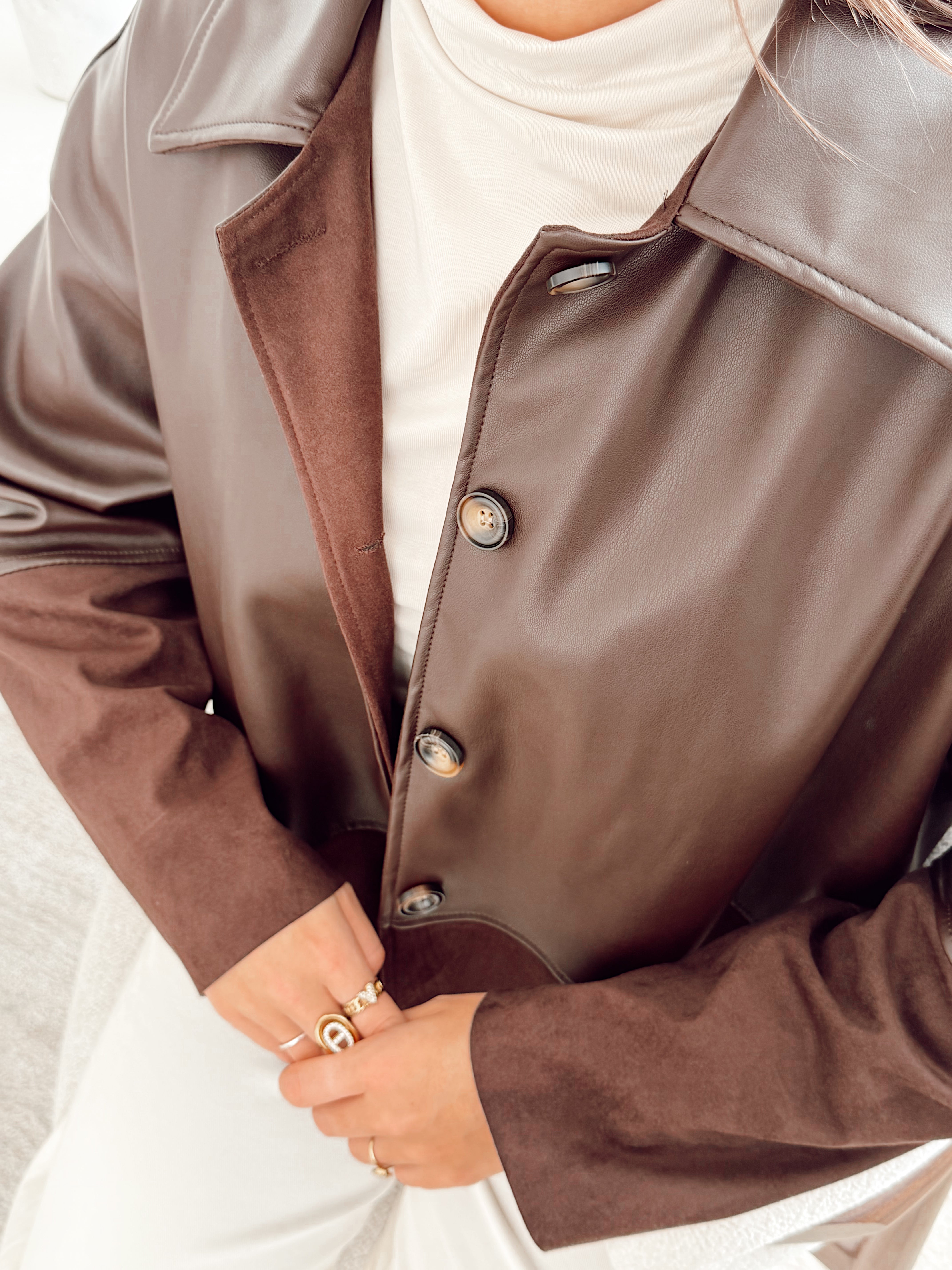 Leather suede jacket Brown - Kelli B612
