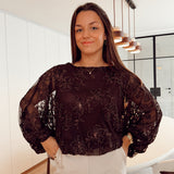 Omega blouse brown b603