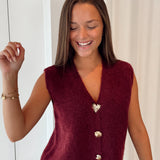 Golden Button Debardeur Bordeaux