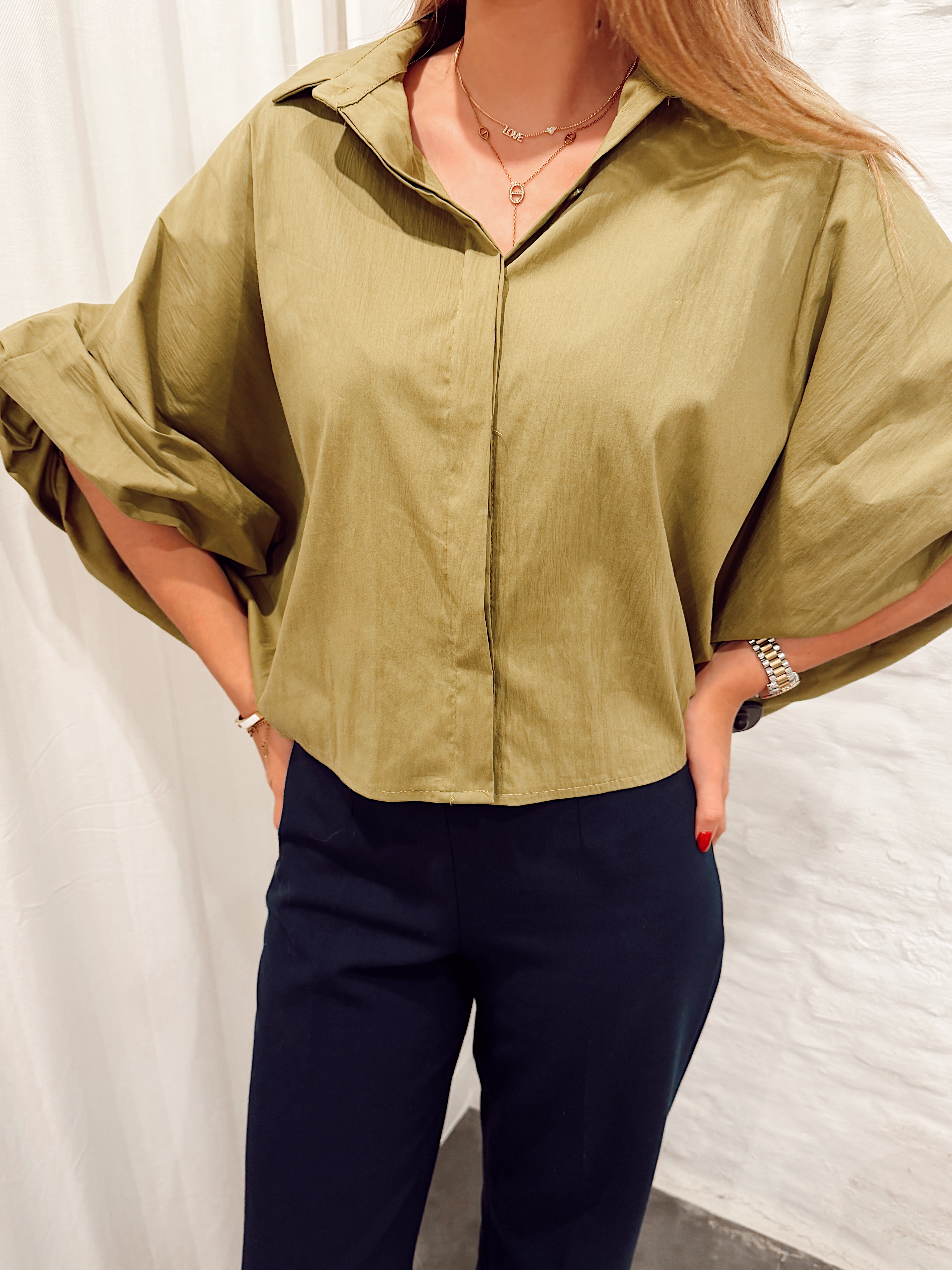 Chatelet blouse olive green b602