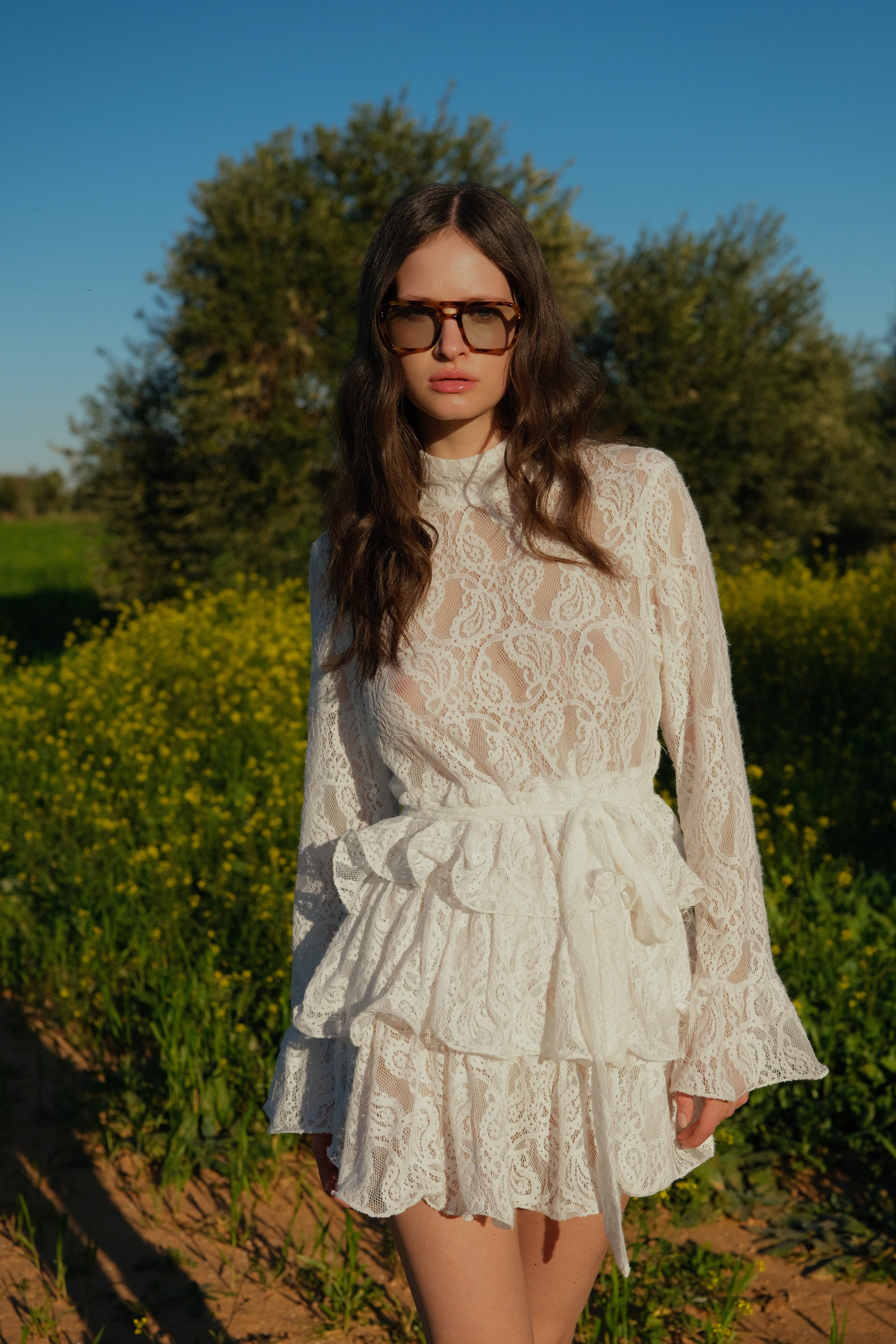 Voilant dress - White M7600
