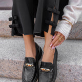 Moccasins Gold Detail Black