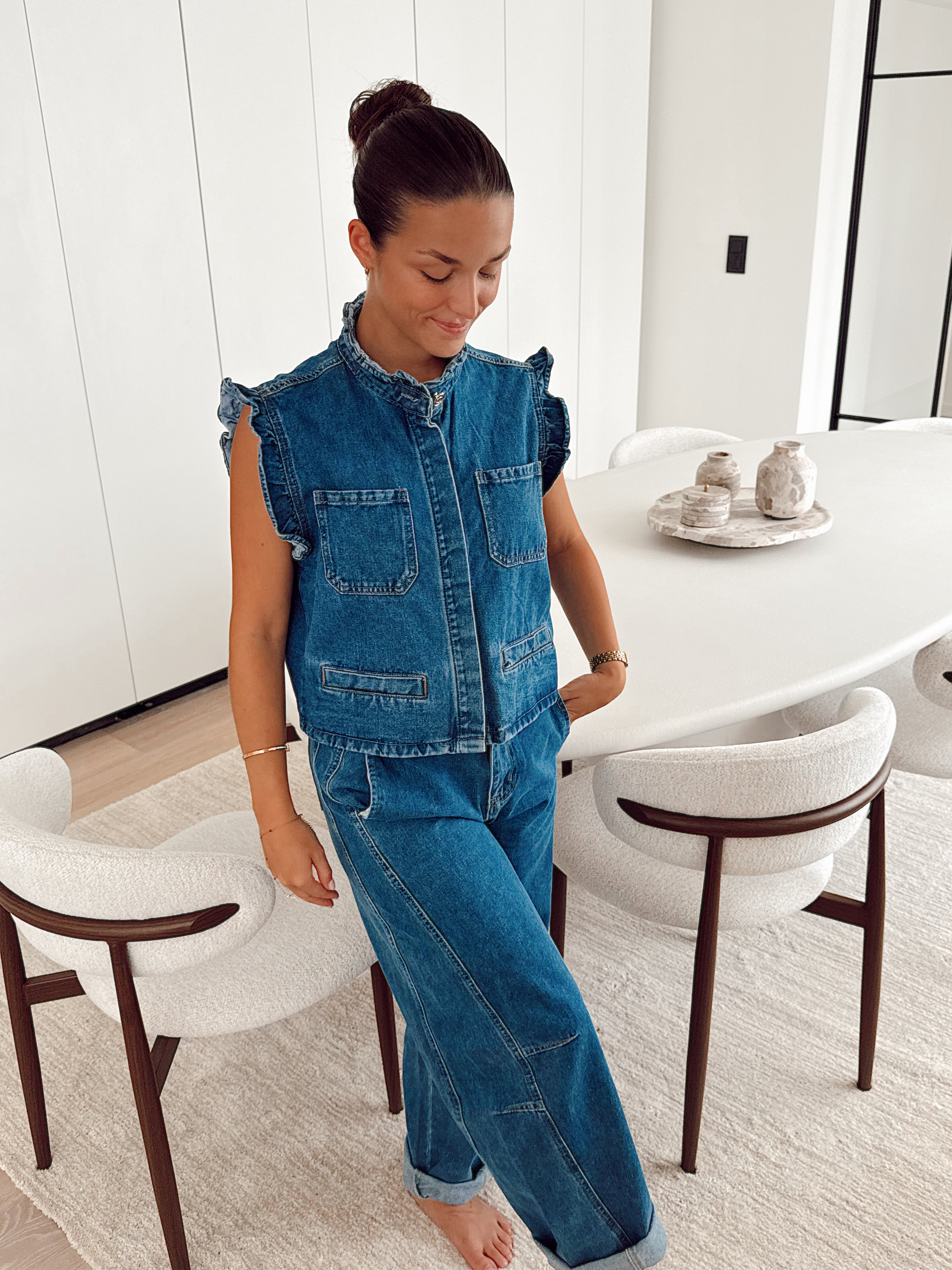Dark denim barrel jeans PA8127