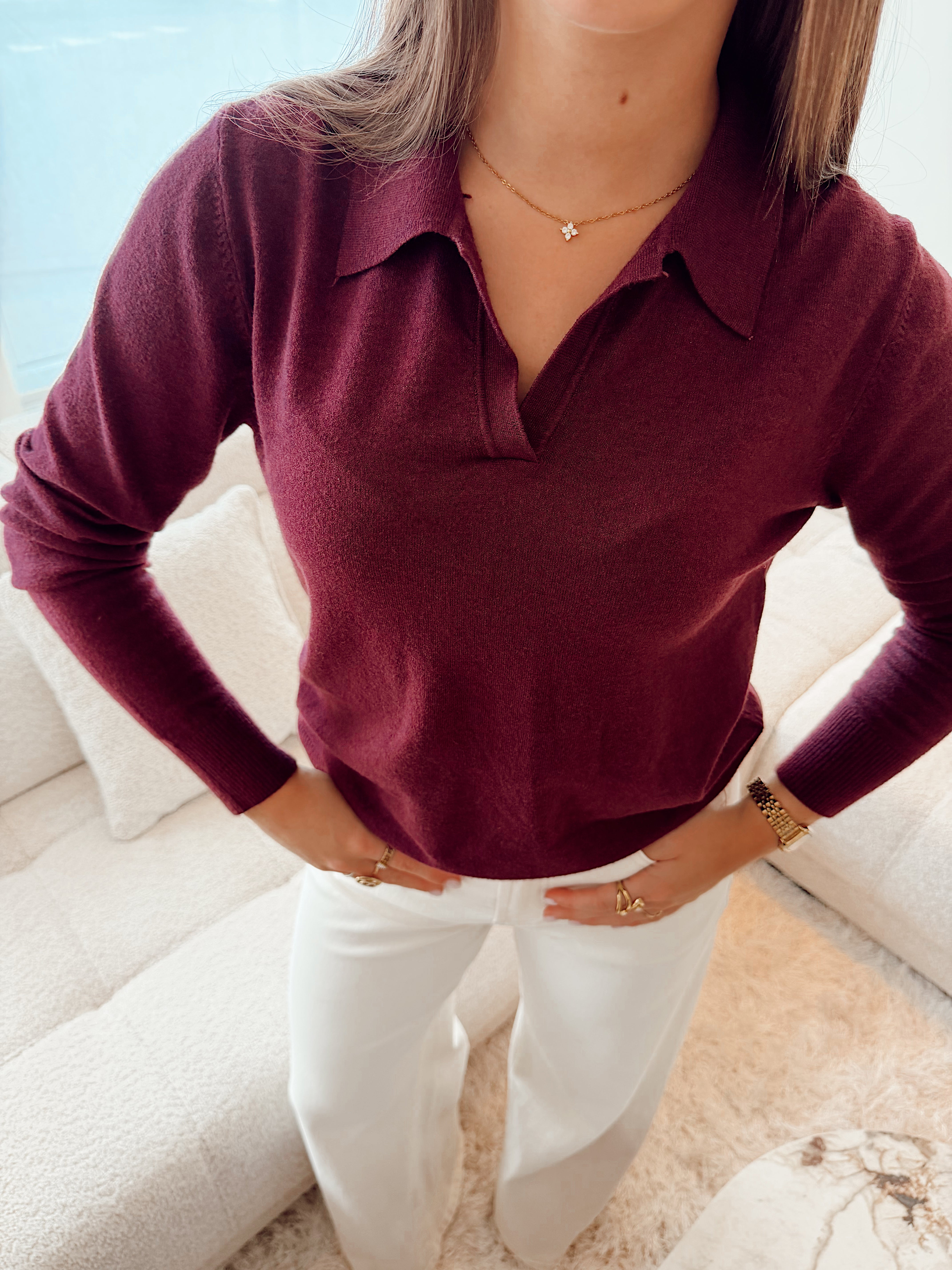 Calaveras knit aubergine b606