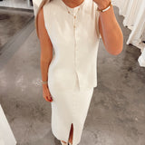 Button skirt creme - Venezia B605