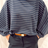 Wide sleeve stripe tee Navy